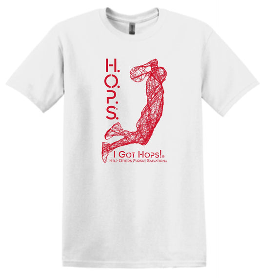 H.O.P.S. ® - Help Others Pursue Salvation® T-shirt. I Got H.O.P.S.!® Red Letters and Image #WorldsBestHops!# - COATES Christian Apparel