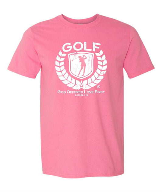G.O.L.F. ® God Offered Love First® Women's and Youth girls G.O.L.F. ® T-shirt.