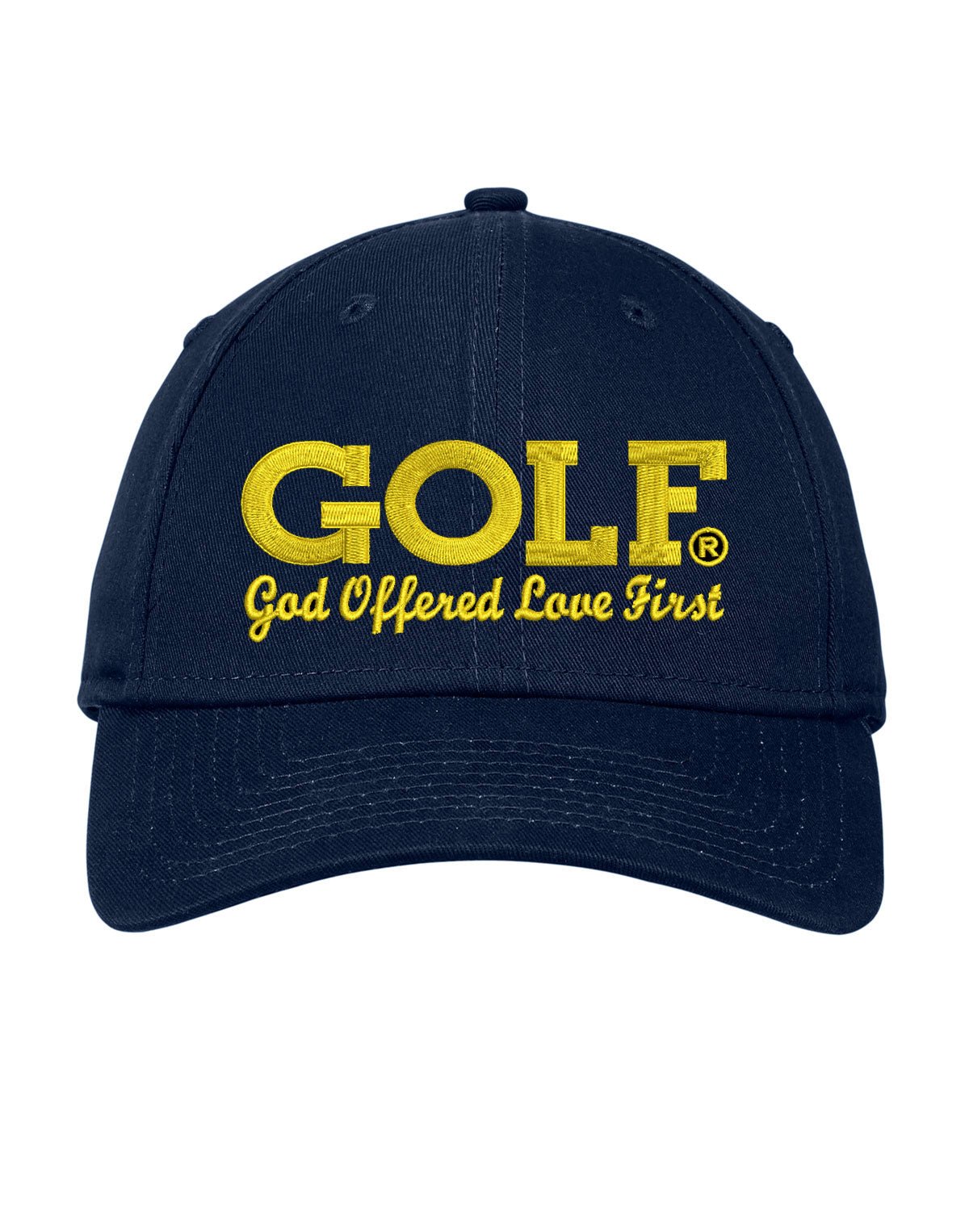 GOLF® Unisex Cap - God Offered Love First® Embroidered New Era Cap® One Size Fits Most Adults - COATES Christian Apparel