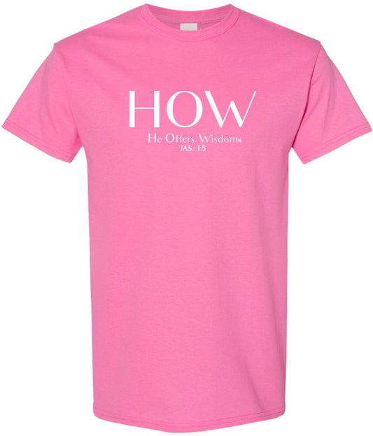 James 1:5 T-Shirt for Women & Youth Girls – H.O.W.® (He Offers Wisdom®) by C.C.A.®